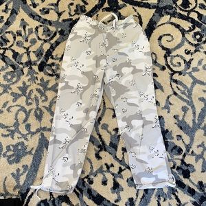 White camp joggers
